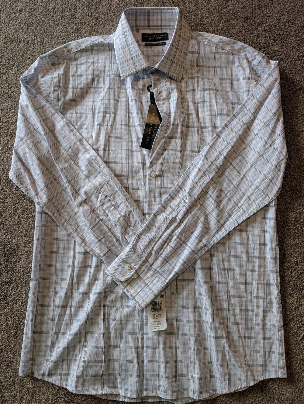 The Men’s Store Bloomingdale’s Plaid Dress Shirt Slim Fit Size 16 32/33 NWT